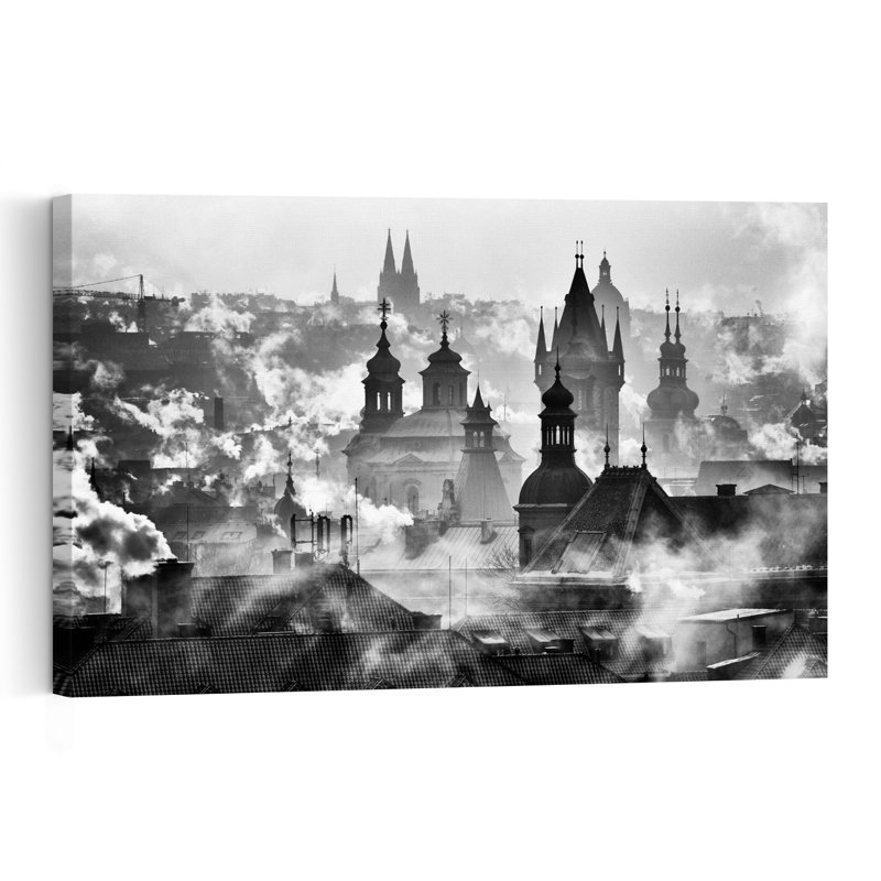 Prague Towers' Abstract Contemporary Architecture City Wall Art Print by Martin Froyda - Print, 60.96cm H x 91.44cm W