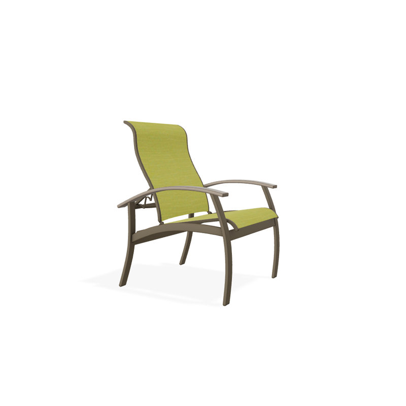 Chaise de patio Askar, Désert, Lime 38D Sunbrella®, Bois de plage texturé