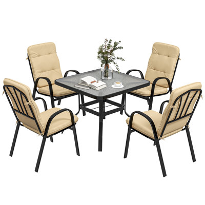 Steel Patio Dining Set Table,