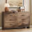 Rustic Brown 6 Drawers Double Dresser-595029733