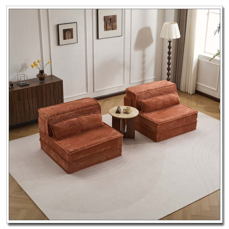 Fauteuil convertible sans assemblage requis, Orange