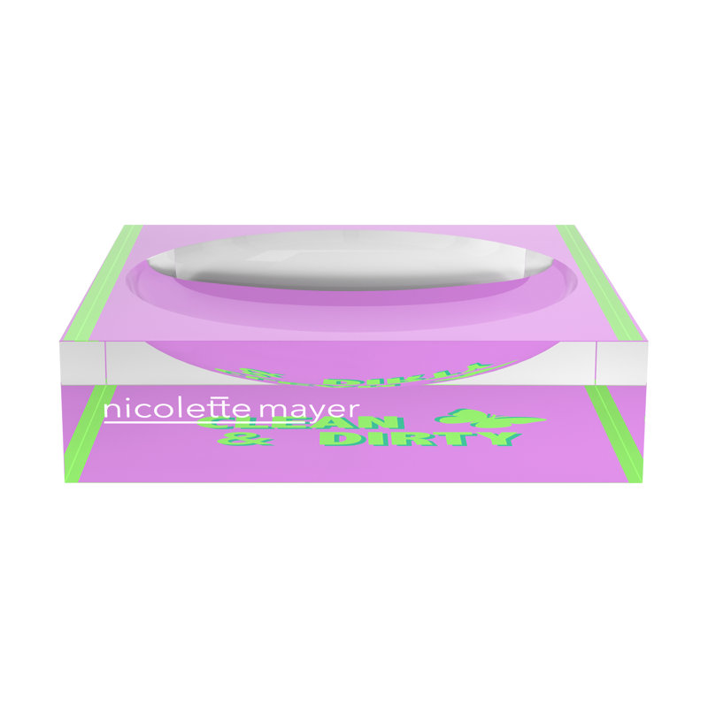 Decorative Tray, Lime Lilac, 6"W x 6"D x 2"H