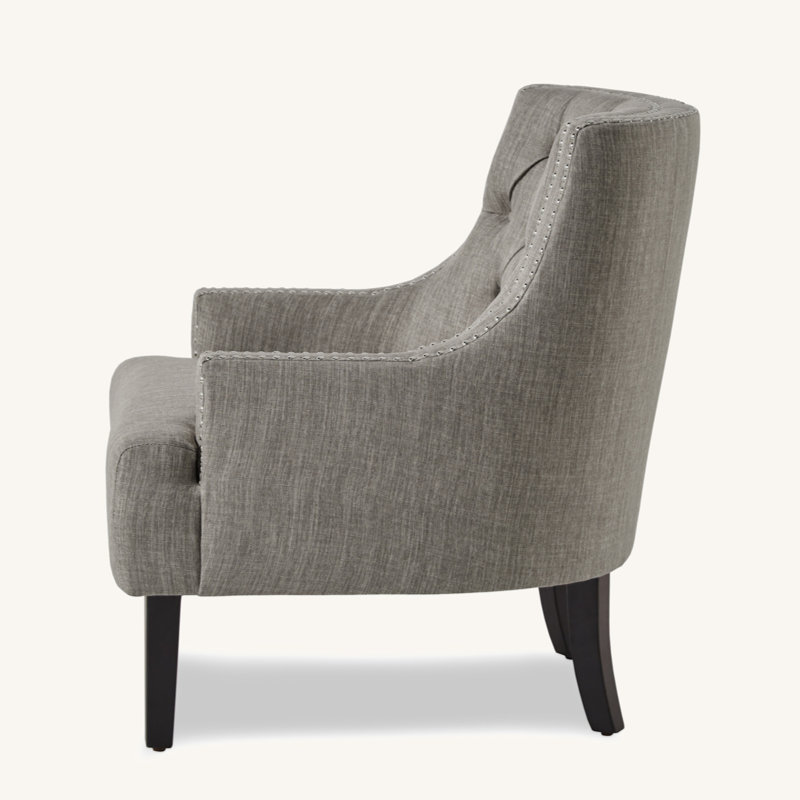 Upholstered Wingback Chair, Taupe Chenille