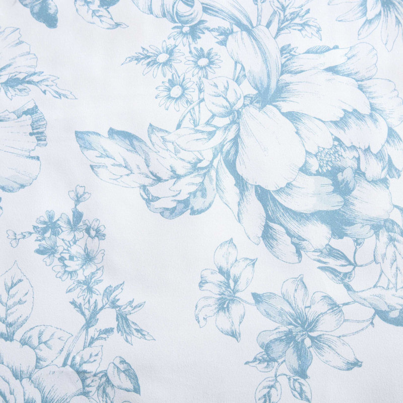 Ensemble d'édredon réversible bleu Laura Ashley Delphine, Édredon simple + 4 pièces supplémentaires