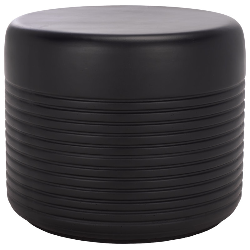 Astrid Low Wide Side Table, 18.1", Black