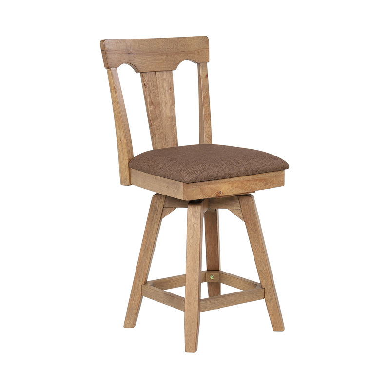 Solid Wood Panel Back Swivel Counter Stool, Counter Stool (24" Seat Height)