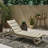 Metal And Wood Chaise Lounge, Adjustable, Grey, With Base & Grey Lounge Surface-1735249086
