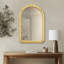 39.00X26.00X1.20" Natural Rattan Arched  Wall Mirror (INCLUDES MIRROR ONLY)