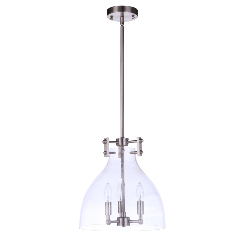 Slatedale 3 - Light Dome Pendant, Brushed Polished Nickel