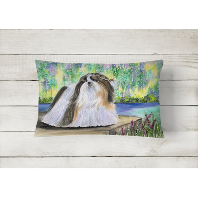 Shih Tzu Outdoor Reversible Throw Pillow