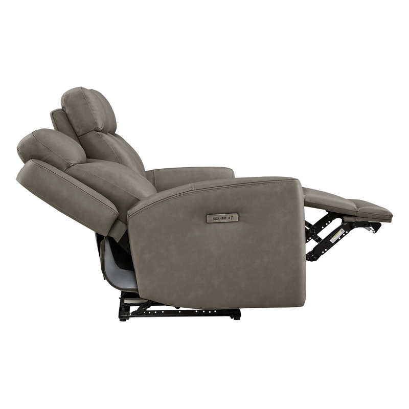 Canapé inclinable électrique en cuir véritable Achilles, Light grey
