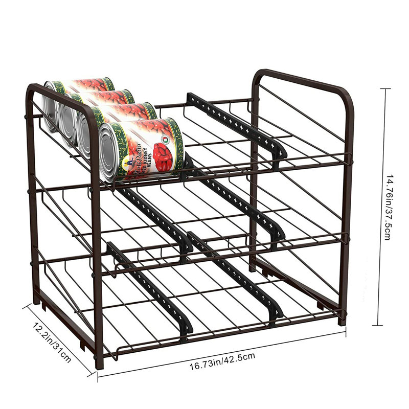 Organisateur de boîtes empilables pour comptoir de cuisine 72 canettes, Bronze