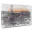 Lighthouse with Orange Sunset in Abstract - Wrapped Canvas Drawing - Wrapped Canvas-55311772