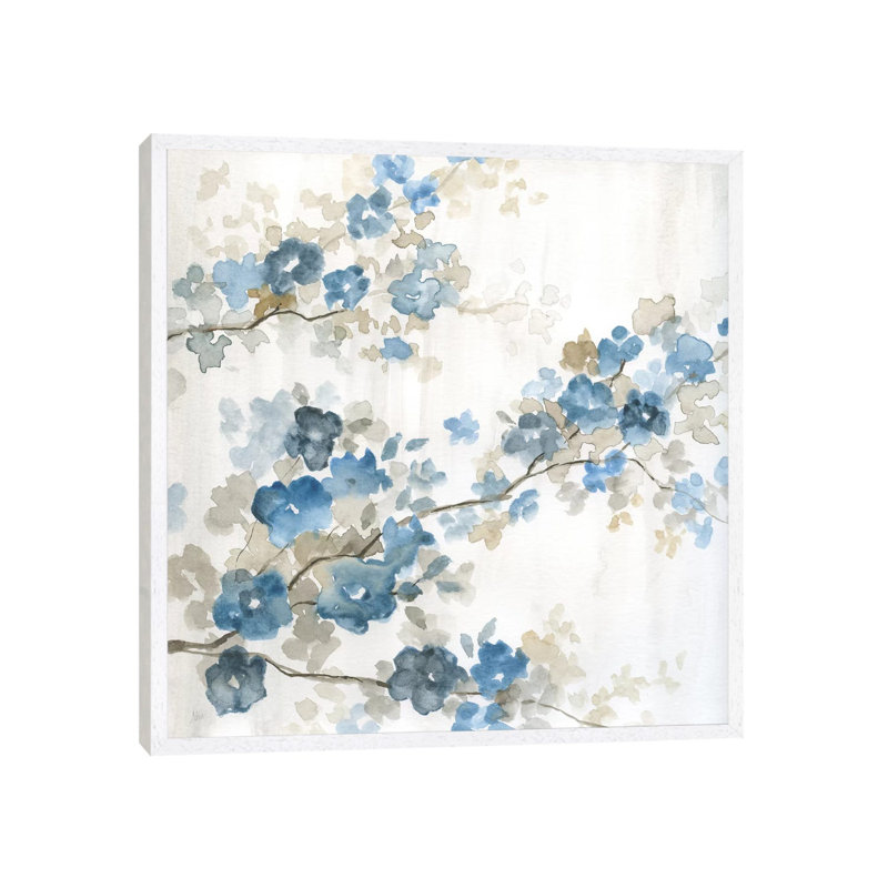 Dogwood In Blue I by Nan - Painting on Canvas, 66.04 cm H x 66.04 cm W, White Framed Canvas