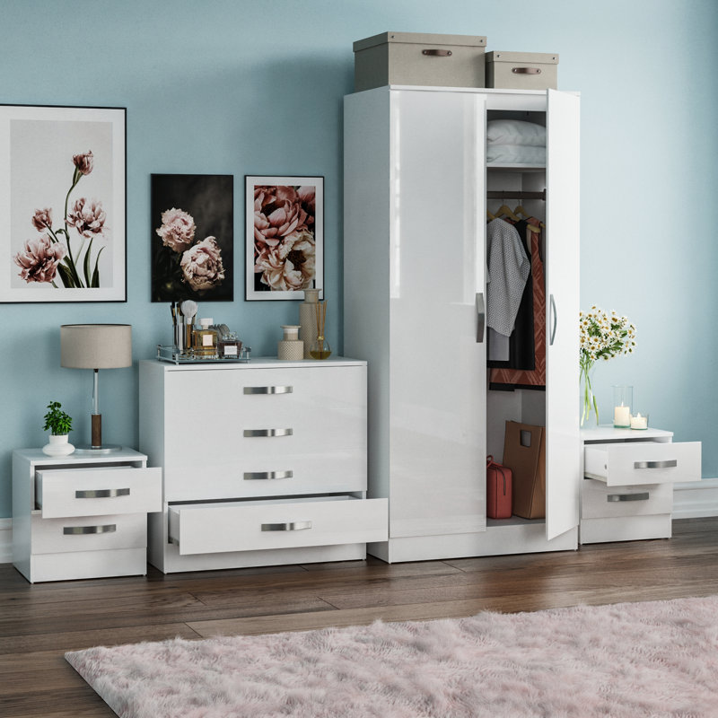Arkadij 4 Piece Bedroom Set, White