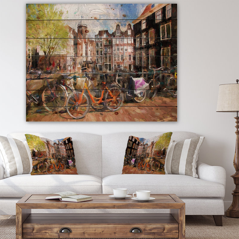 « amsterdam city work », reproduction d’art, H 15 po x l 20 po x P 1 po, Bois