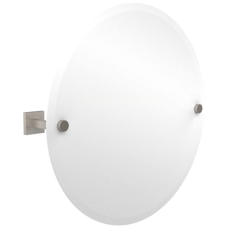 Haranu Wall Mirror with Shelves, Satin Nickel