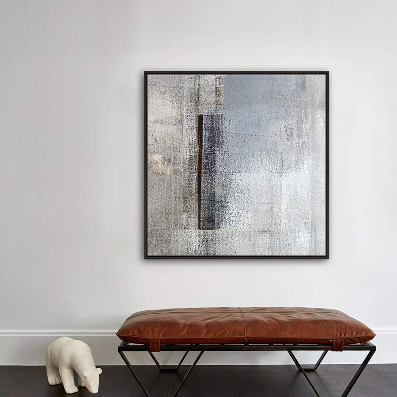 Noir, gris et blanc, H 24 po x l 24 po x P 1,5 po, Noir