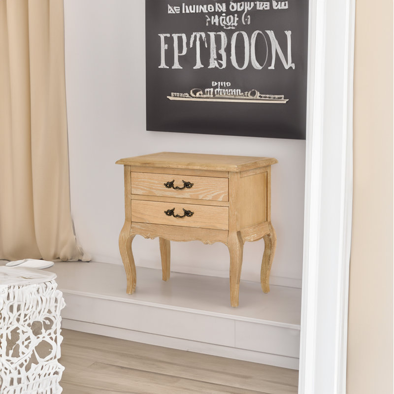 Anza 60cm W Solid Wood Bedside Table