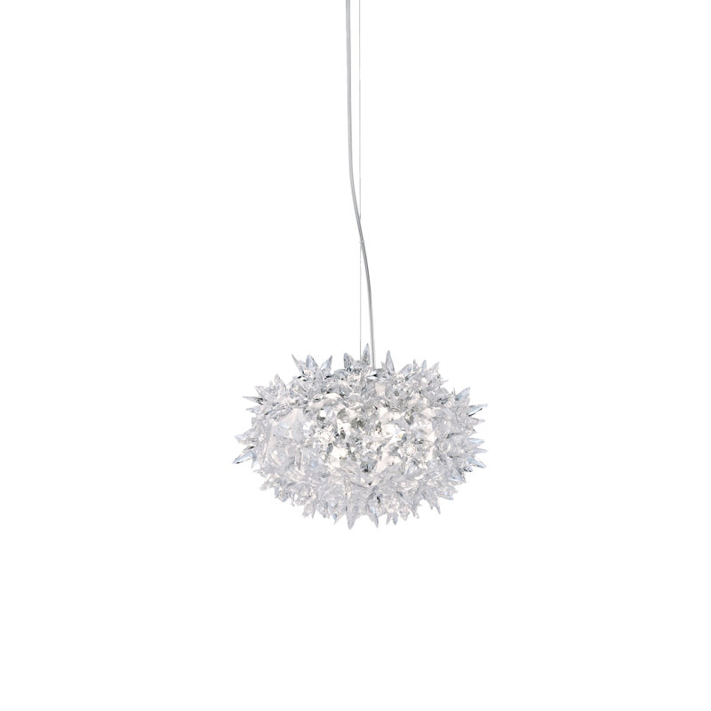 Luminaire suspendu rond Bloom, Menthe transparente, Petit