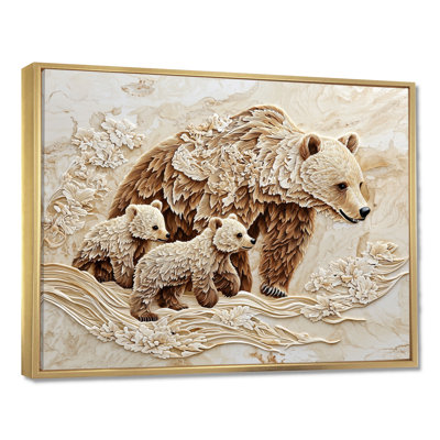 Mother Bear And Cubs I - Bear Wall Décor