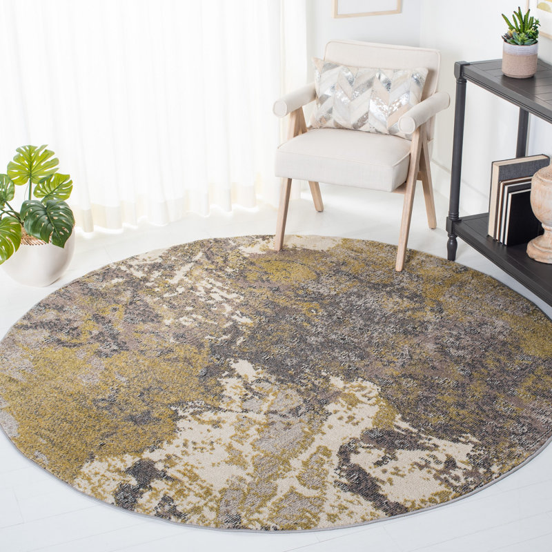 Madison Performance Abstract Rug, Round 6'7"