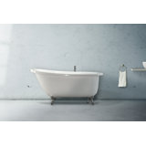 Ston 65'' x 36'' Freestanding Soaking Solid Surface Bathtub