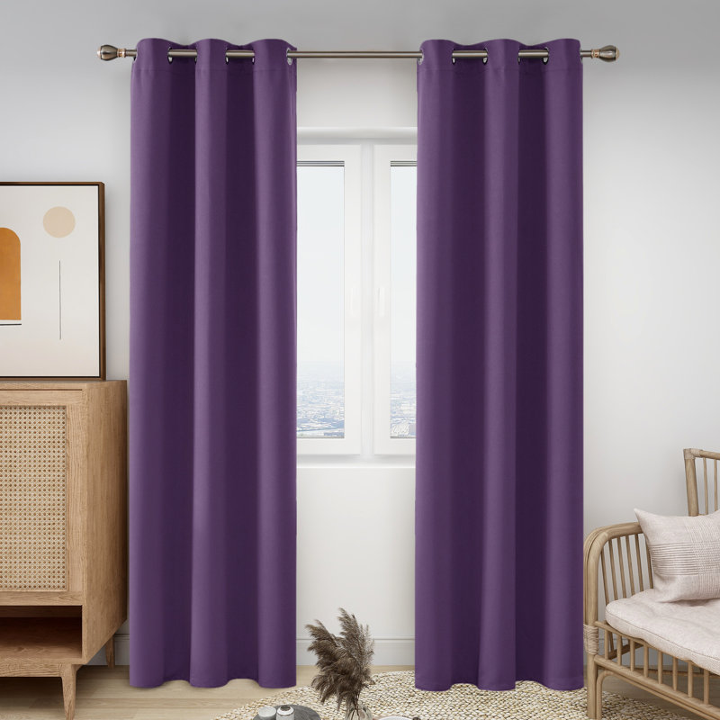 Lompoc Room Darkening Grommet Curtain Panels, 42" W x 95" L, Chocolate