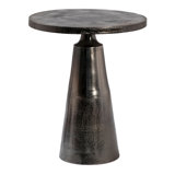 Strumm 20" Round Aluminum Black Nickel Pedestal Base Side Table