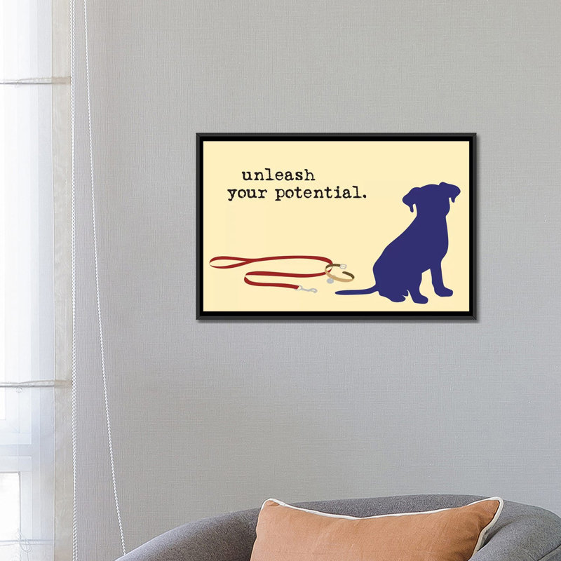 «Unleash Your Potentiel», impression sur toile, H 18 po x l 26 po x P 1,5 po, Toile avec cadre noir, Pas de tapis