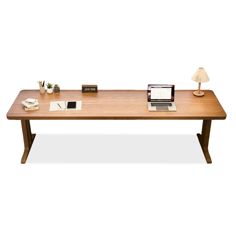Bureaux rectangulaires en bois massif brun, H 29,53 po x l 86,61 po x P 27,56 po