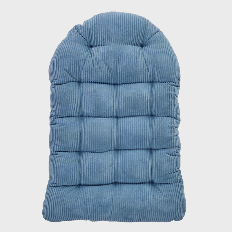 Coussin de chaise d'intérieur en velours côtelé, Barrett turquoise
