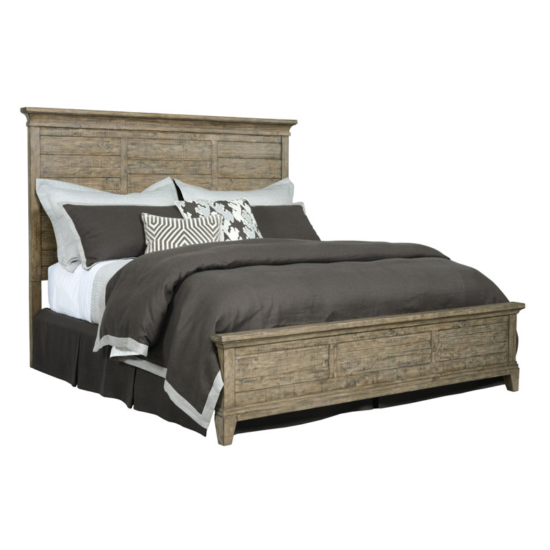 Camilly Solid Wood Panel Bed, Queen