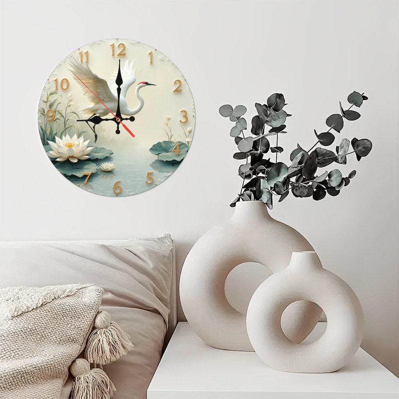 Horloge murale Elegant Crane