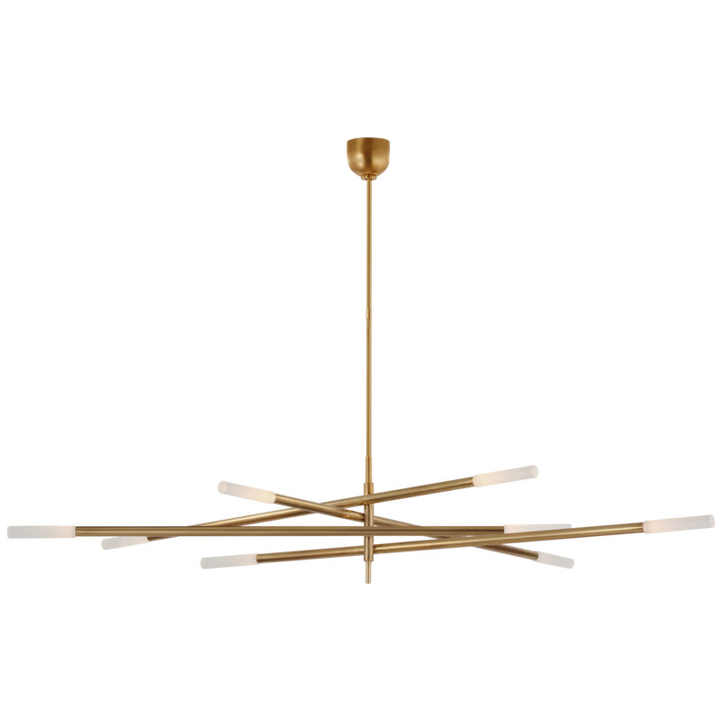 Rousseau 8 - Light LED Chandelier, Antique-Burnished Brass