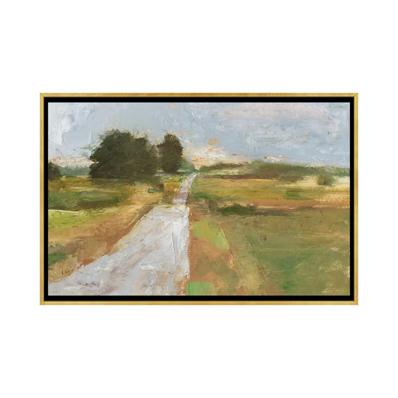 «Back Country Road I» par Ethan Harper - reproduction d'art, Toile encadrée d'or, H 18 po x l 26 po x P 1,5 po, Pas de tapis