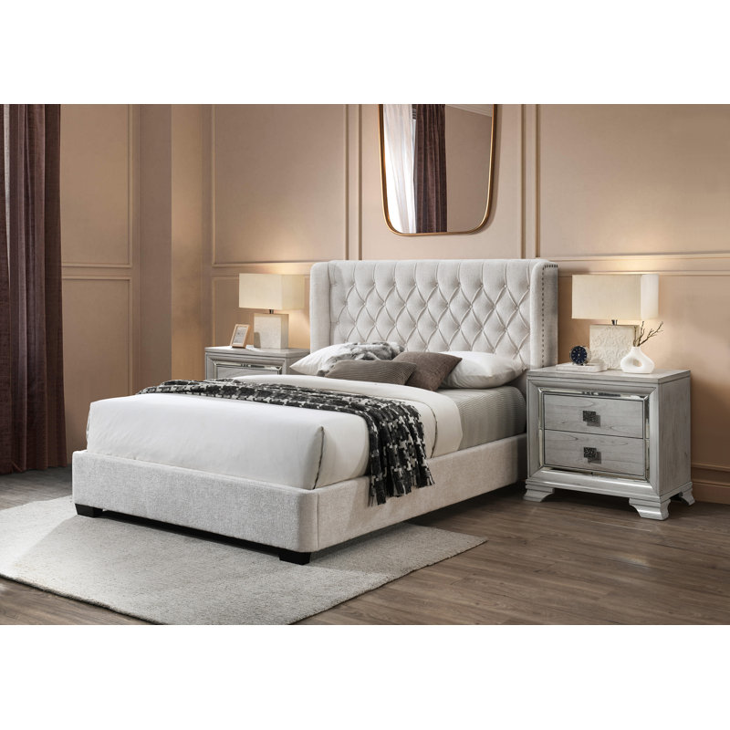 Keishon Upholstered Panel Bed, Queen