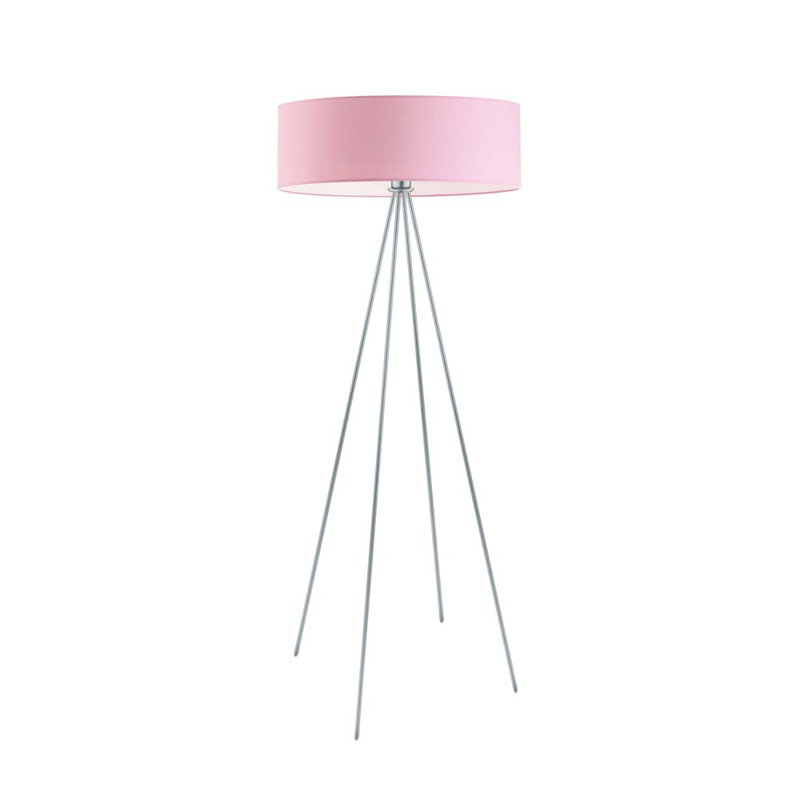 Arnesha 157cm Traditional Floor Lamp, Silver, Light Pink