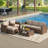 7 Piece Wicker Outdoor Patio Conversation Furniture Set with Cushions and Coffee Table-1126688682