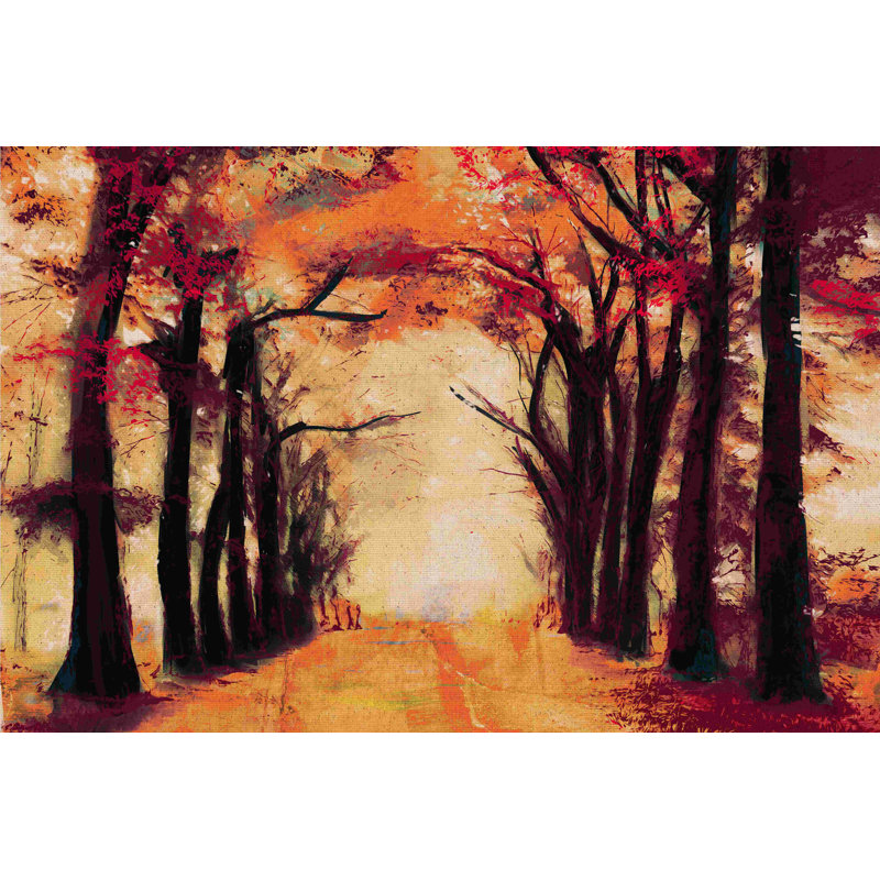 Toile dorée rouge - peinture sur toile tendue, H 8 po x l 12 po