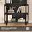 Bookcase with Rattan Doors,5 Tier Storage Wood Shelves-24003548