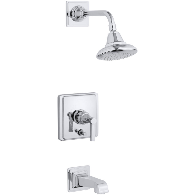 Pinstripe® Pure Rite-Temp Pressure-Balancing Bath and Shower Faucet Trim, Polished Chrome, Lever Handle