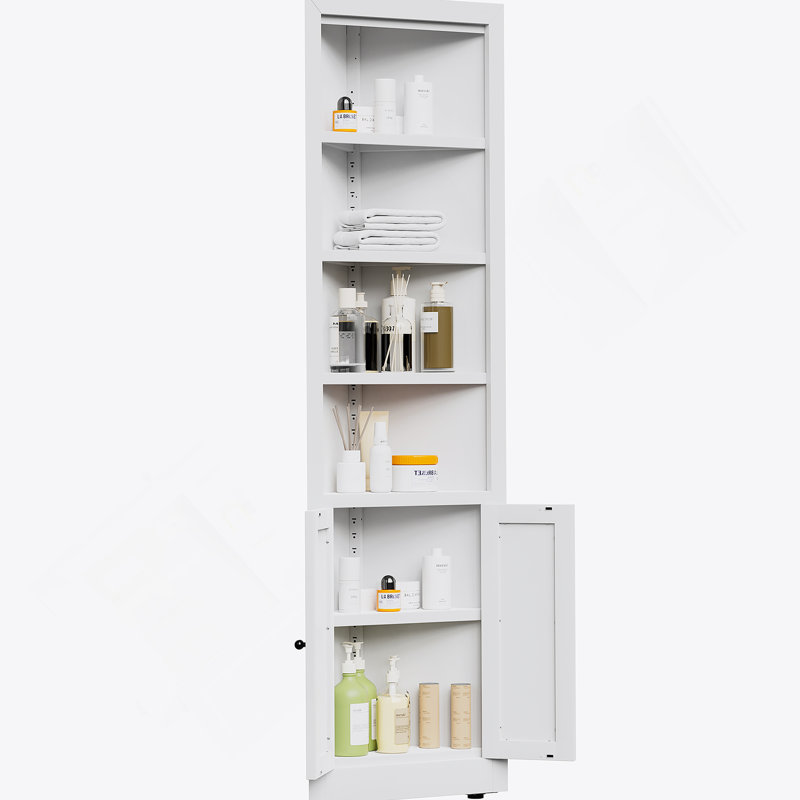 Armoire de rangement de 71 pouces de hauteur avec tablettes réglables, unité autoportante en métal peu encombrante pour l'organisation de la cuisine, de la salle de bain et du salon.
