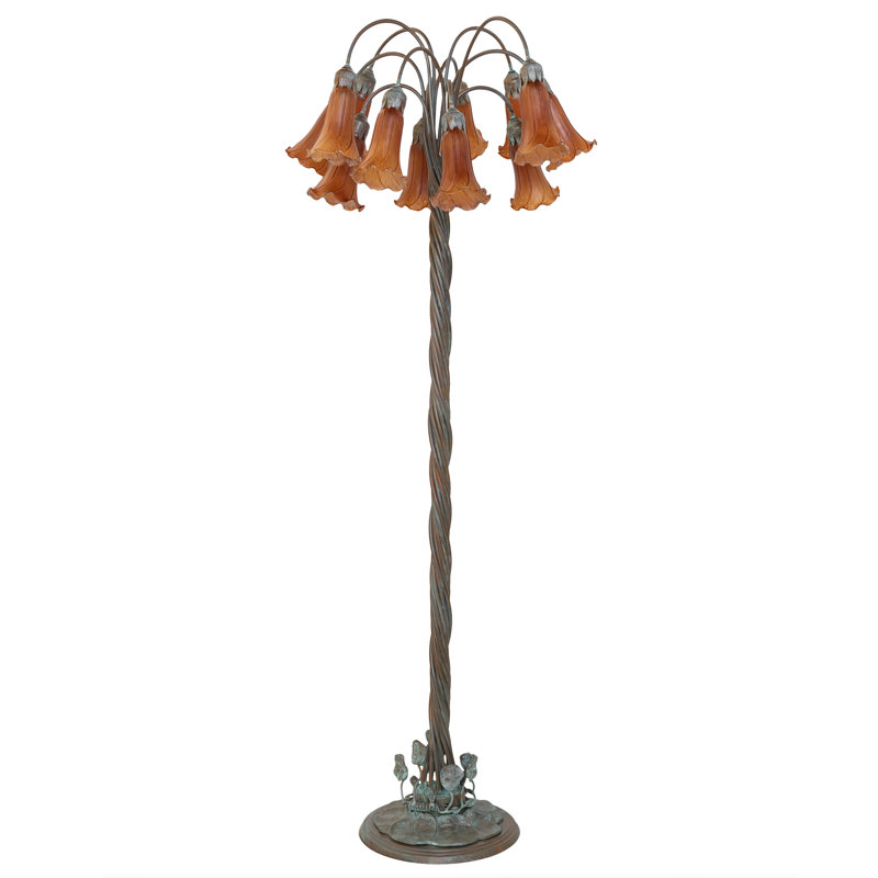 Tiffany Pond Lily Floor Lamp, Amber