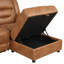 Ensemble de canapé modulaire en similicuir brun contemporain 2 pièces
