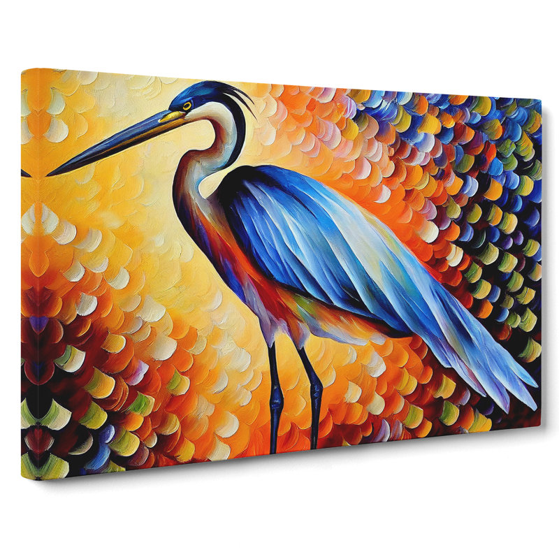 Heron Bird Abstract Vol.5 - Wrapped Canvas, 35cm H x 50cm W x 3cm D