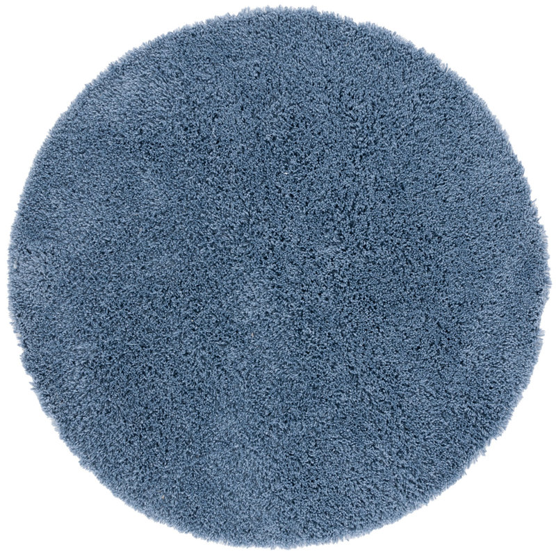 Assar Handmade Tufted Light Blue Area Rug, Round 6'