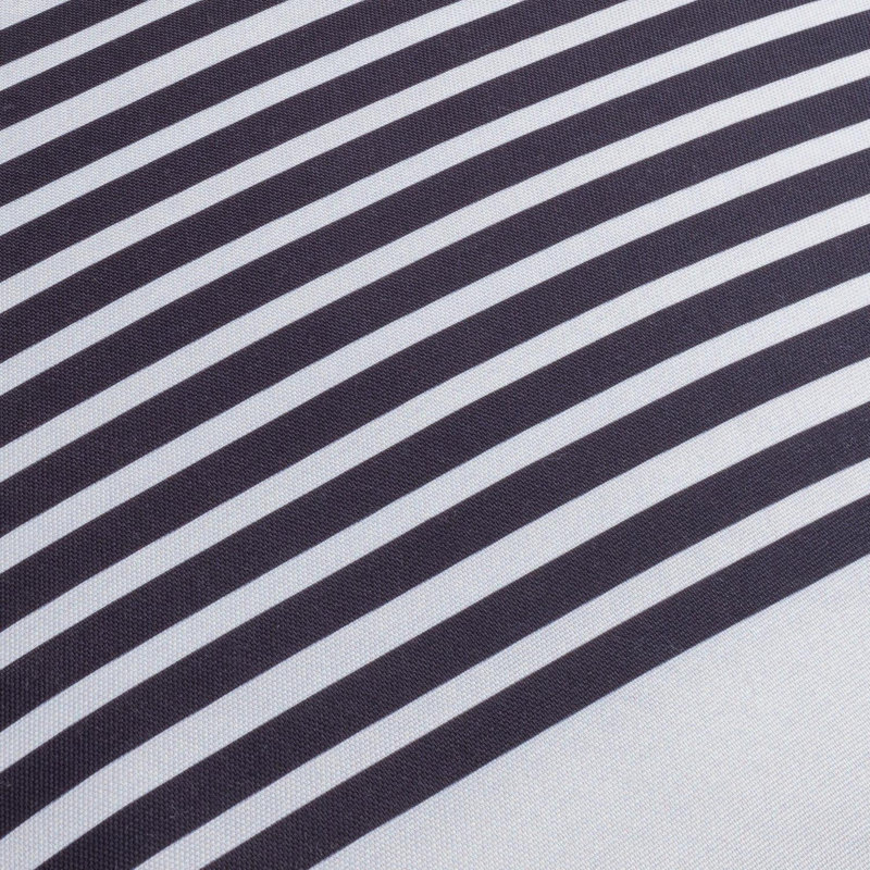 20" White and Black Striped Polyester Throw Pillow Cover