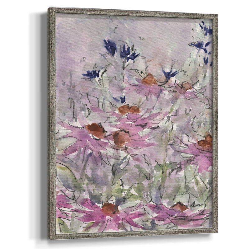 Reproduction encadrée de Floral Entertainment II - bois massif, H 11 po x l 9 po