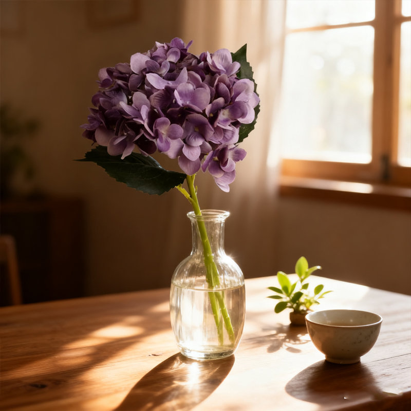 5Pcs Faux Hydrangeas Fake Flowers Artificial Hydrangea Flower With Stems Bouquets Arrangement For Home Table Centerpieces Wedding Baby Shower Birthday Party Decoration